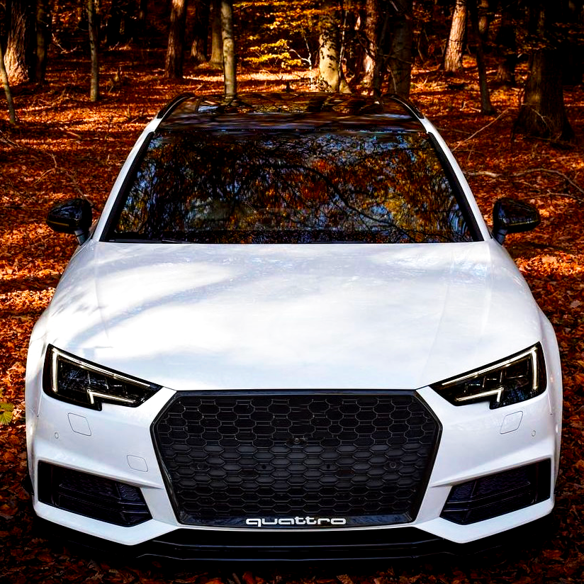 Audi A4 B9 Grill Gloss Black Honeycomb Badgeless Style Carbon