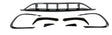 Car body kit components are arranged on a white background, including bumper covers and aerodynamic trim pieces, all in shiny black, designed to enhance vehicle appearance and performance.