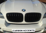 X5/X6 - E70/E71: Gloss Black Single Slate Grill 2008-2013 - Carbon Accents