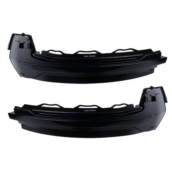 Two black, curved, plastic automotive parts with angular edges are positioned horizontally. Each features the text "ANG RONG" in the center. They are set against a plain white background.