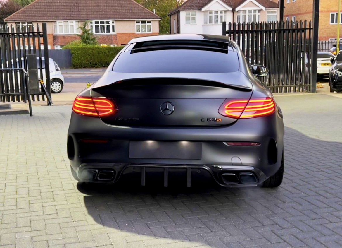 C Class - C205 Coupe: Gloss Black PSM Style Spoiler 14-21