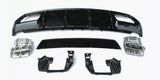 A Class - W176: Gloss Black Diffuser & Silver Exhaust Tips 13-18