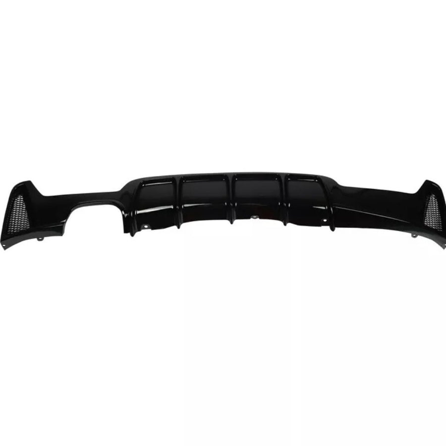 A glossy black car diffuser with a segmented design and mesh vents on either end, shown on a plain white background.