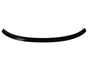 A glossy, black, curved plastic or metal strip shown on a plain white background, resembling a car spoiler or trim piece.