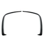 Two curved black plastic fender flares symmetrically facing each other, positioned on a plain white background.