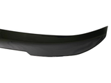 A black car spoiler with a smooth, glossy finish is shown, featuring a slightly curved design, set against a plain white background.