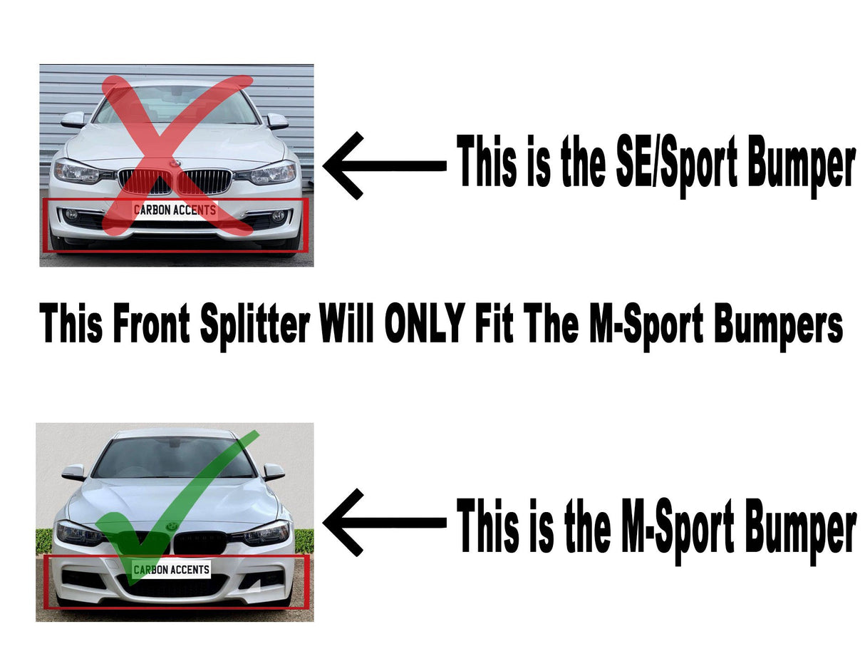 3 Series - F30/F31: Gloss Black M Performance Splitter 12-18