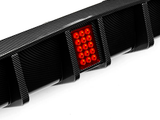 A carbon fiber car diffuser featuring a cluster of illuminated red LED lights, set against a plain white background.