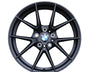 A black alloy wheel with a BMW logo at the center, featuring a multi-spoke design. Text includes "M PERFORMANCE" at the bottom edge and a small "M" badge. Background is white.
