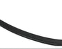 A black, curved car spoiler made of carbon fiber material is displayed against a plain white background.