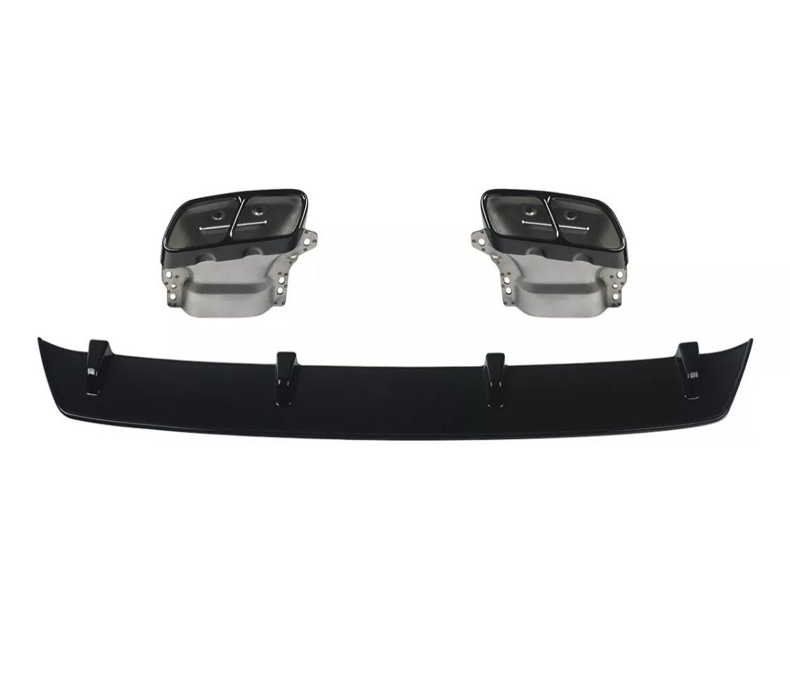 A Class - W176: Gloss Black Diffuser & Black Exhaust Tips 13-18