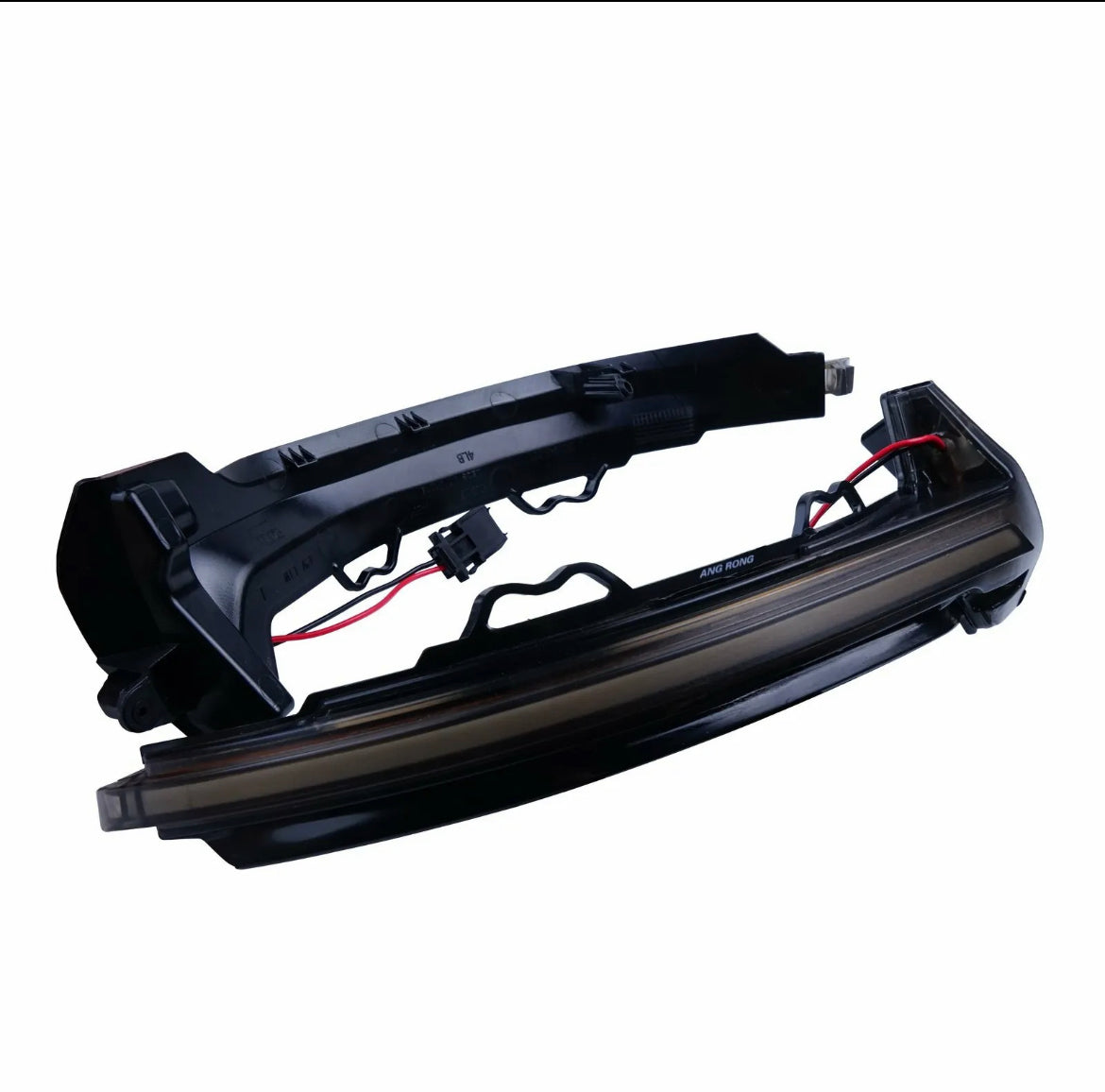 Black car headlight assembly with wiring visible, positioned against a plain white background. Text "ANQ ROBO" is inscribed on the component, highlighting its branding.