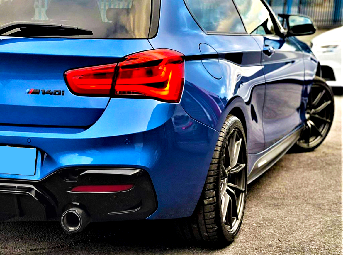 1 Series F20 F21 Facelift LCI Gloss Black Dual Exhaust Diffuser 15 19