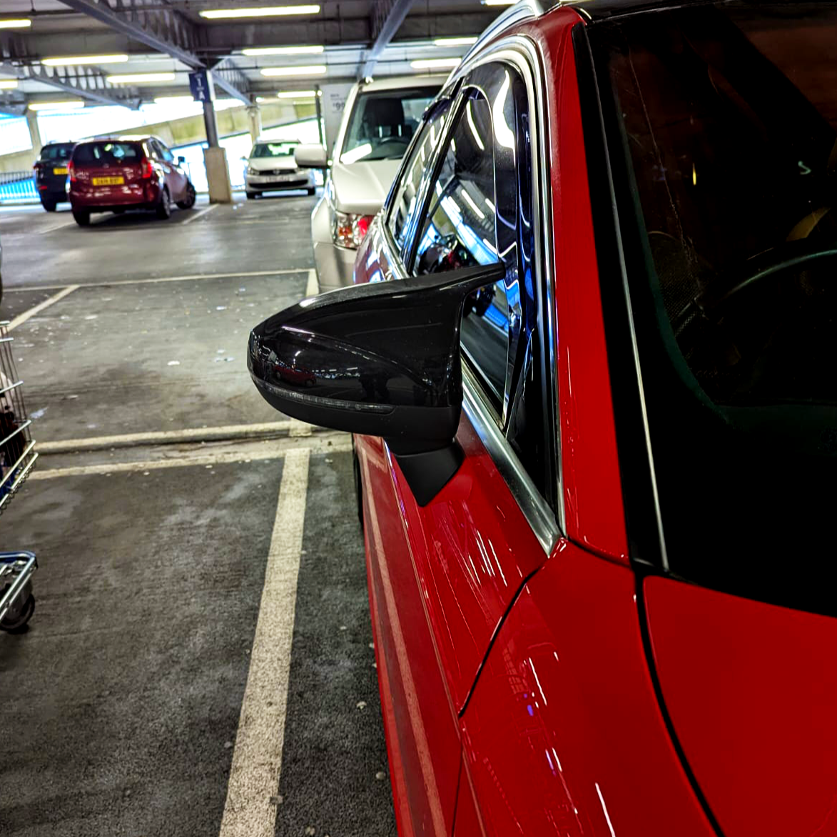 A3 8V Gloss Black M Style Wing Mirrors 13 20