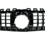 A black car grille with a grid pattern and a central circular opening, shown against a plain white background.