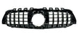 A black car grille with a grid pattern and a central circular opening, shown against a plain white background.