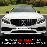C63 - W205/C205 Pre-Facelift: Panamericana Chrome GT Grill 14-18