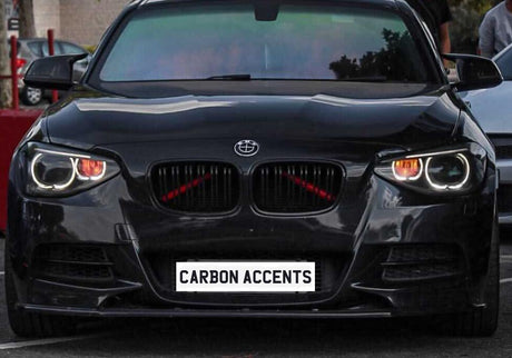 1 Series - F20/F21 PRE-LCI: Gloss Black Grill Double Slate 2011-2015 - Carbon Accents